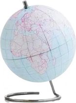wereldbol DIY 18 x 14 cm RVS/papier blauw/roze
