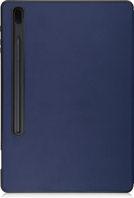 Samsung Tab S7 FE Case Luxe Case Book Case With Cutout S Pen - Samsung Galaxy Tab S7 FE 12,4 pouces - Blauw foncé