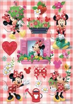 stickervel Minnie junior 21 x 30 cm papier rood 2 stuks