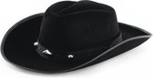 cowboyhoed vilt zwart/grijs one-size