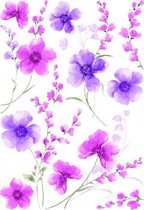 muursticker Purple Flowers XL 67 x 94 cm paars/roze