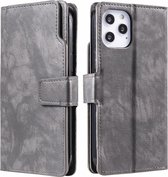 iPhone X Luxe Book Case Hoesje - PU Leer - Pasjeshouder - Magnetische Sluiting - Apple iPhone X - Grijs