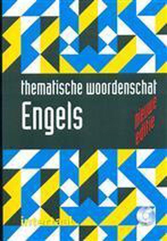 Vocabulaire thématique Anglais, nouvelle édition, avec motif géométrique bleu, jaune et blanc.