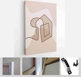 Modern Abstract Art Organic Illustration. Set of aesthetic bauhaus painting wall art for house decoration with single line - Modern Art Canvas - Vertical - 1980515900 - 80*60 Verti