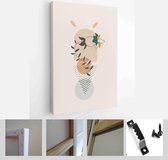 Abstract Botanical Organic Art Illustration. Set of soft color painting wall art for house decoration. Minimalistic canvas background design - Modern Art Canvas - Vertical - 195743