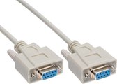 InLine Premium seriële RS232 null modemkabel 9-pins SUB-D (v) - 9-pins SUB-D (v) / gegoten connectoren - 2 meter