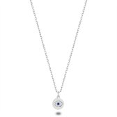 Twice As Nice Halsketting in zilver, rondje met oogje  35 cm+5 cm
