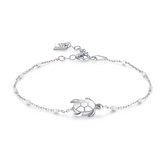 Twice As Nice Armband in zilver, schildpad, witte email bolletjes, nazar oog 16 cm+3 cm