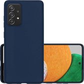 Hoes Geschikt voor Samsung A52s Hoesje Cover Siliconen Back Case Hoes - Donkerblauw