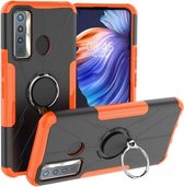 Machine Armor Bear Shockproof PC + TPU-beschermhoes met ringhouder voor Tecno Camon 17 (oranje)