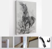 Charcoal painting of Horse on canvas , Draw animals , Beautiful portrait , realistic , emotions - Modern Art Canvas - Vertical - 1363068488 - 80*60 Vertical