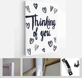 Set Greeting card Valentines day. Be my Valentine. All you need is Love. True Love and etc. Vector Handmade art - Modern Art Canvas - Vertical - 373874695 - 80*60 Vertical