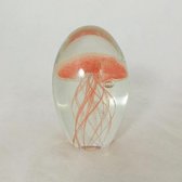 AL - Jellyfish - Glas - Rood/Transparant - 10.5 cmH
