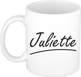 Juliette naam cadeau mok / beker sierlijke letters - Cadeau collega/ moederdag/ verjaardag of persoonlijke voornaam mok werknemers