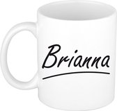 Brianna naam cadeau mok / beker sierlijke letters - Cadeau collega/ moederdag/ verjaardag of persoonlijke voornaam mok werknemers