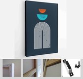 A trendy set of Abstract Black Hand Painted Illustrations for Postcard, Social Media Banner, Brochure Cover Design or Wall Decoration Background - Modern Art Canvas - Vertical - 19