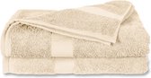 Twentse Damast Luxe Katoenen Badstof Handdoeken - Badhanddoeken - 2 stuks - 50x100 cm - Naturel