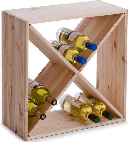 Ontoegankelijk Contour sextant Houten wijnflessen rek/wijnrek vierkant voor 20 flessen 52 x 25 x 52 cm -  Wijnfles... | bol.com