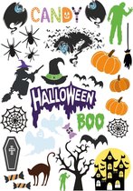 Halloween raamstickervel L herbruikbaar - decoratie halloween - raamsticker - Halloween - diverse kleuren