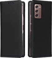 Voor Samsung Galaxy Z Fold2 5G Kleine Lychee Textuur Horizontale Flip Lederen Case met Houder & Kaartsleuf (Zwart)