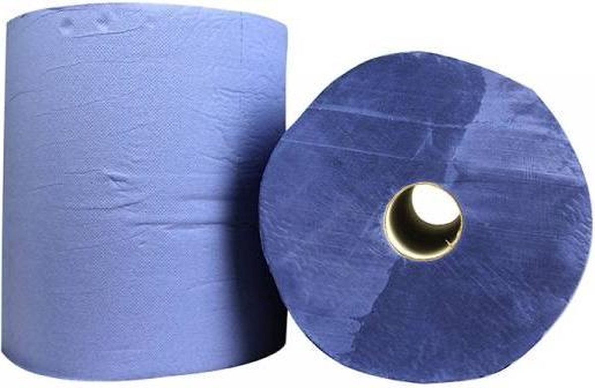 Poetspapier Blauw | Industrierol | 2 st. | 36cm | 3 lgs. 180m | Cellulose