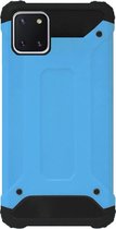 WLONS Rubber Kunststof Bumper Case Hoesje Geschikt voor Samsung Galaxy Note 10 Lite - Blauw