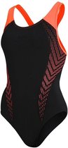 Speedo Placement End Laneback Badpak Zwart/Rood Dames - Maat 42