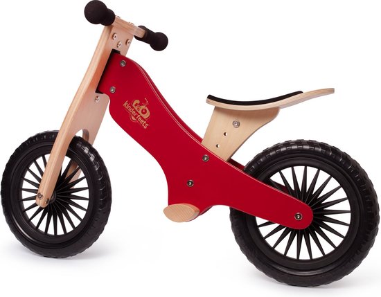 Product: Kinderfeets houten loopfiets Klassiek - Cherry Red, van het merk Kinderfeets