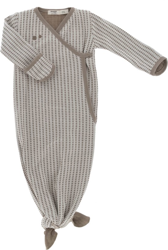 Cocon Baby Slaapzak voor 3-6 mnd - Knoopslaapzak + krabwantjes - Geknoopte Slaapzak 70 cm - Warm Brown - Bruin - Snoozebaby