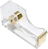 Taperoller - Zinaps Transparante Acryl Tape Dispenser Clear Tape Dispenser Tape Cutter Desktop Briefpapier 12 x 6.5 x 3,5 cm ong. 190 g goud- (wk 02129)