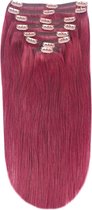 Remy Extensions de cheveux humains droites 18 - prune / rouge cerise 530