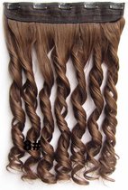 Clip in hair extensions 1 baan wavy bruin - 8#