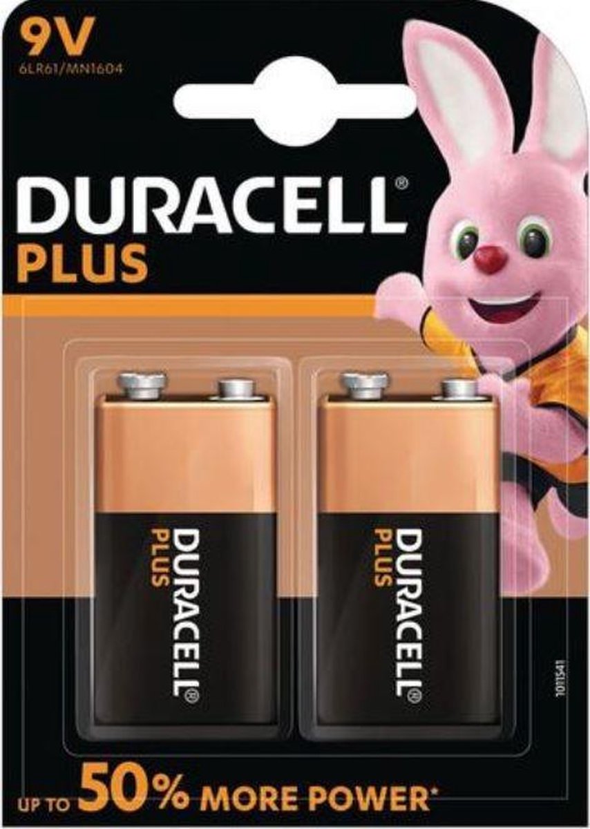 waarschijnlijk Spuug uit Geschikt Duracell Plus alkaline 9V-batterijen, verpakking van 2 | bol.com