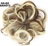 Haar Wrap, Brazilian hairextensions knotje bruin/blond 6A/613#