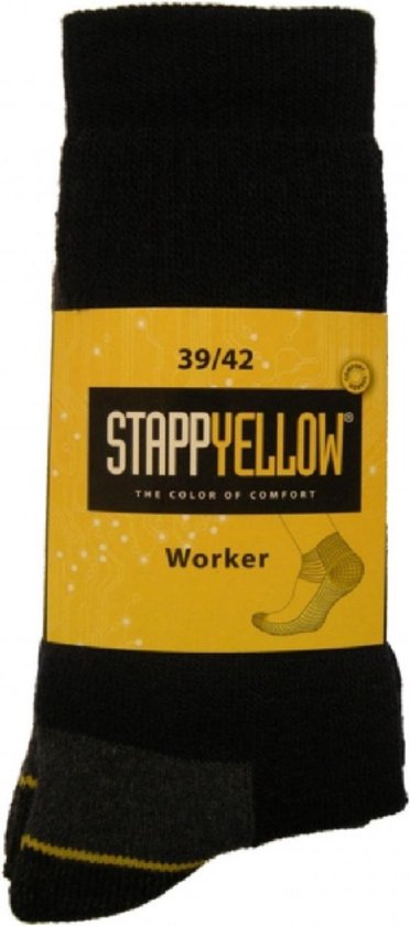 (2 paar) Stapp - 4415 Yellow Professionele Werksokken - Zwart - Maat 39/42