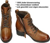 Piedi Nudi Dames Veterboots - Cognac/Caramel - Maat 36