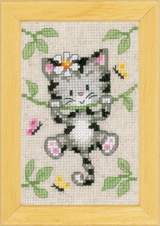 Kit miniature Chats avec fleurs lot de 3 - Vervaco - PN-0147743