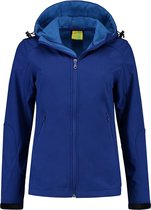 L&S Jas Capuchon Softshell Dames - Vrouwen - Kobalt Blauw - XL