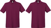 2-Pack maat M bordeaux rode polo shirt premium van katoen voor heren - Polo t-shirts voor heren