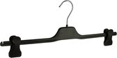 De Kledinghanger Gigant - 10 x Rok / broekhanger kunststof zwart met anti-slip knijpers, 50 cm
