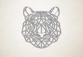 Line Art - Tijger - S - 47x45cm - Wit - geometrische wanddecoratie