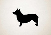 Silhouette hond - Swedish Vallhund - Zweedse Vallhund - L - 75x107cm - Zwart - wanddecoratie