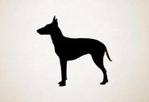 Silhouette hond - Manchester Terrier - L - 75x80cm - Zwart - wanddecoratie