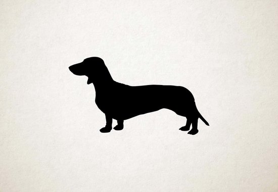 Silhouette hond - Dachsund - Teckel - M - 50x90cm - Zwart - wanddecoratie