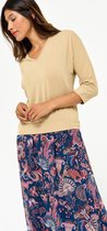 LOLALIZA T-shirt met driekwartsmouw en lurex - Beige - Maat S