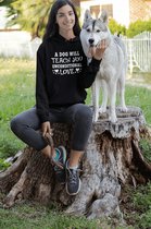 A Dog Will Teach You Unconditional Love Hoodie, Lovely Hoodie Gift, Unique Gifts For Dog Lovers, Quality Unisex Hooded Sweatshirt, D004-010B, M, Zwart