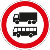 Geslotenverklaring autobussen en vrachtauto's bord - kunststof - C7b 100 mm