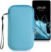 kwmobile Tasje voor smartphones L - 6,5" - Insteekhoesje van neopreen in lichtblauw - Maat: 16,5 x 8,9 cm