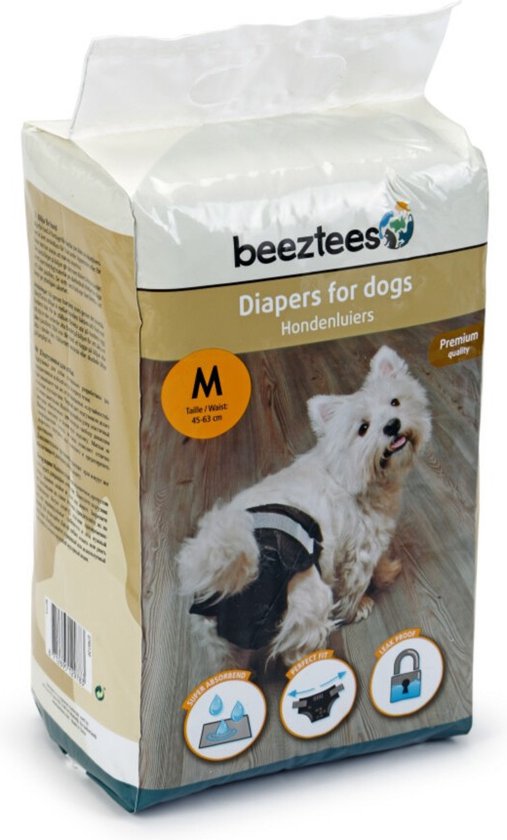 Beeztees - Hondenluier - Zwart - M - 12ST