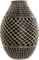 Vaas DKD Home Decor Bruin Zwart Bamboe Vezel Koloniaal (24 x 24 x 37 cm)